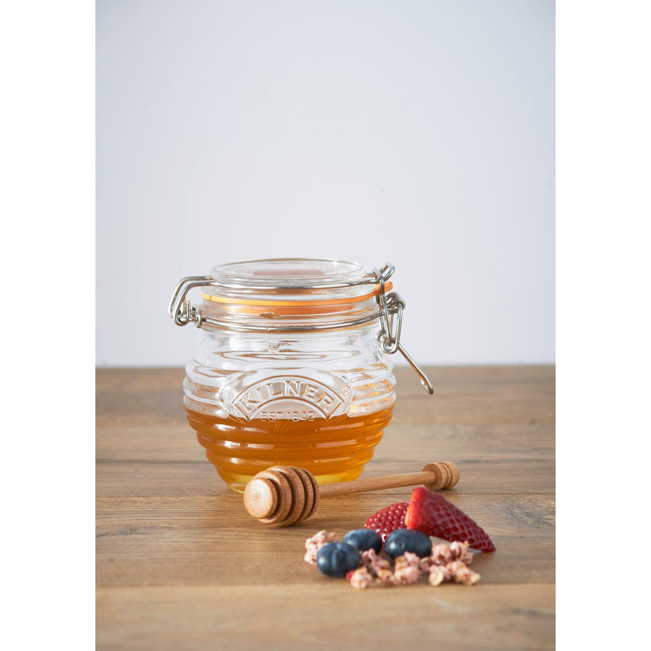 KILNER Honey Pot with Drizzler Spoon, 400ml