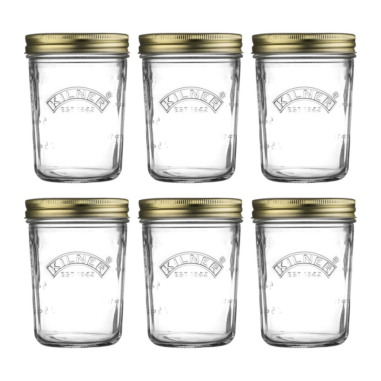 Kilner® Wide Mouth Preserve Jars Set of 6, 350ml