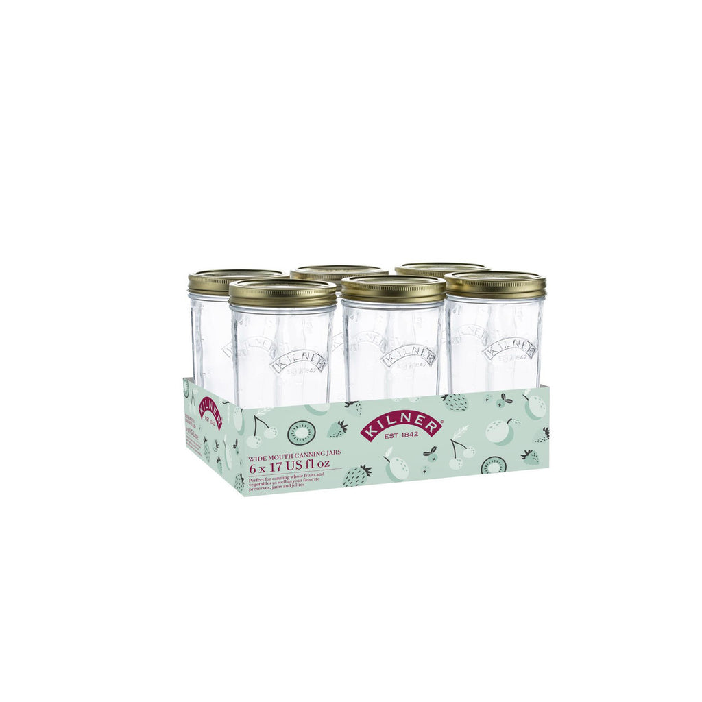 Kilner® Wide Mouth Preserve Jar Set of 6, 500ml