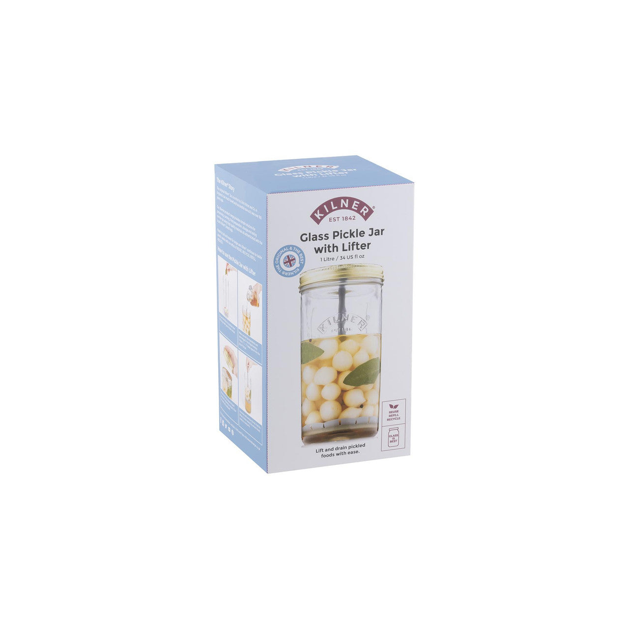 KILNER Pickle Jar with Lifter, 1 Litre