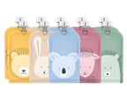 On the Go Reusable Food Pouches - Animal Set 150ml 10PK