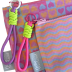 NEW -Mini Pouch Set - Hearts and Waves