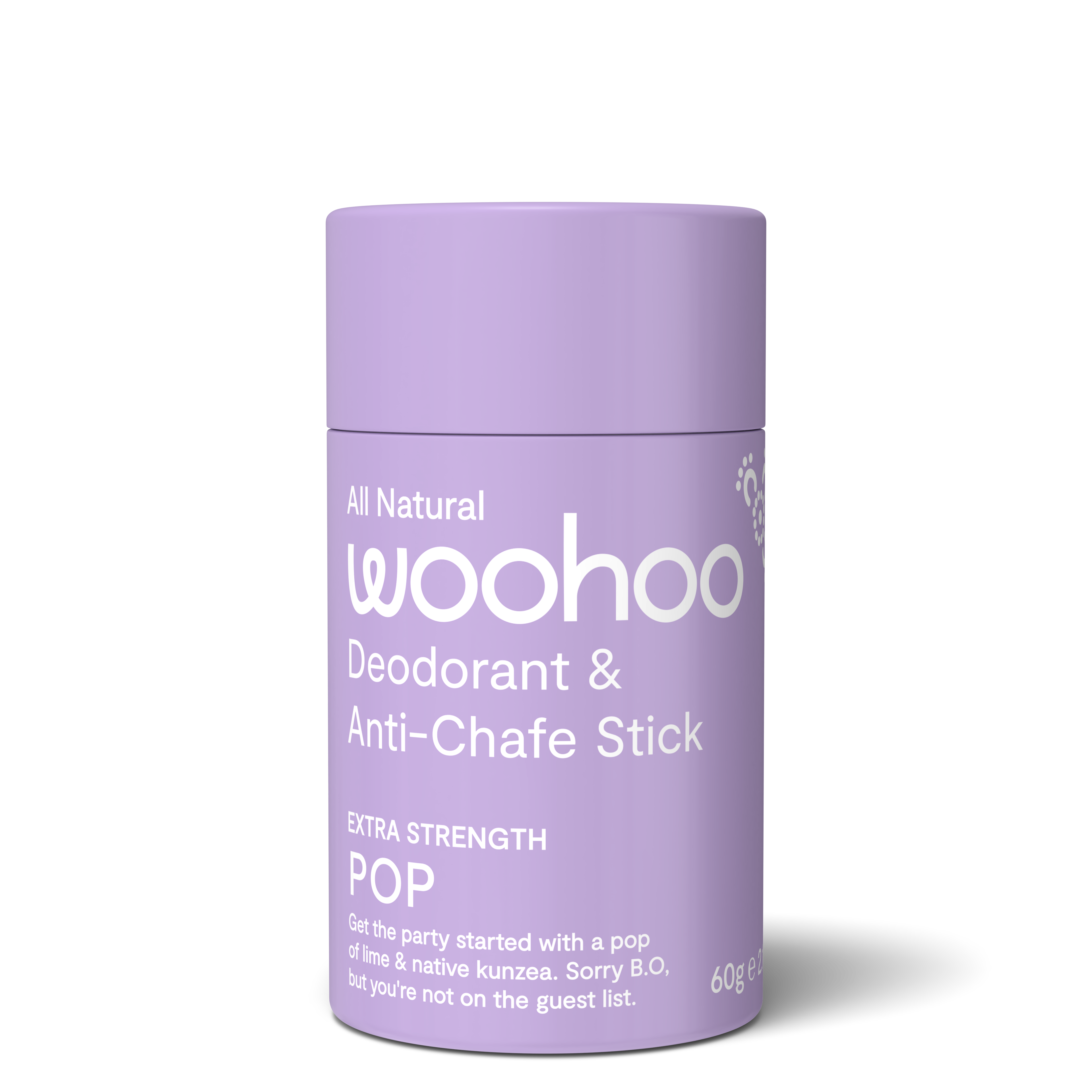 Woohoo Natural Deodorant & Anti-Chafe Stick (Pop) 60g
