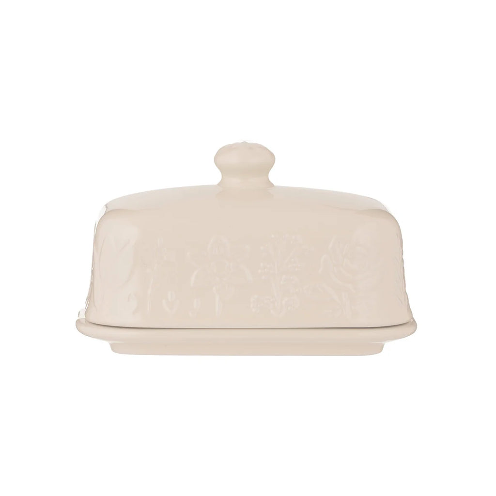 In The Meadow Cream Butter Dish, 9 x 15.6 x 10.6cm