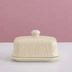 In The Meadow Cream Butter Dish, 9 x 15.6 x 10.6cm