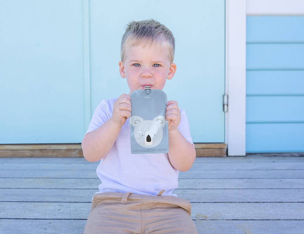 On the Go Reusable Food Pouches - Animal Set 150ml 10PK