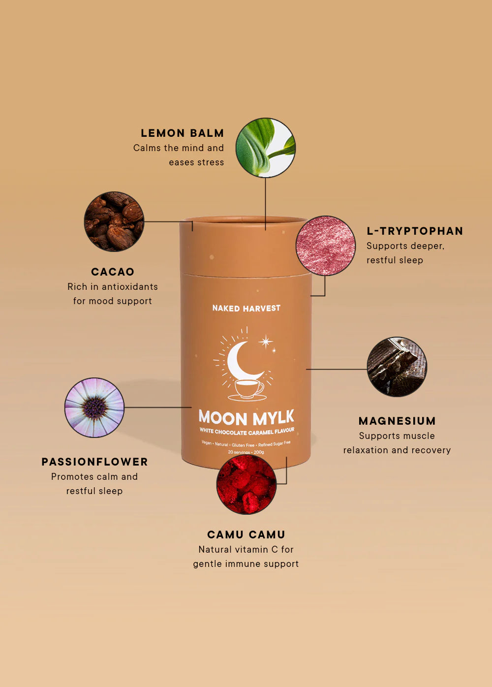NU HARVEST WHITE CHOC CARAMEL SWIRL MOON MYLK