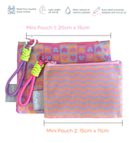 NEW -Mini Pouch Set - Hearts and Waves