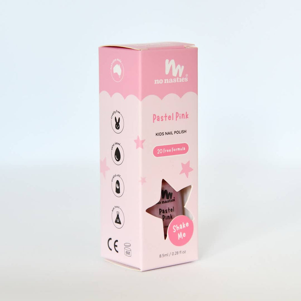 Pastel Pink Water-Based, Peelable Nail Polish for Kids